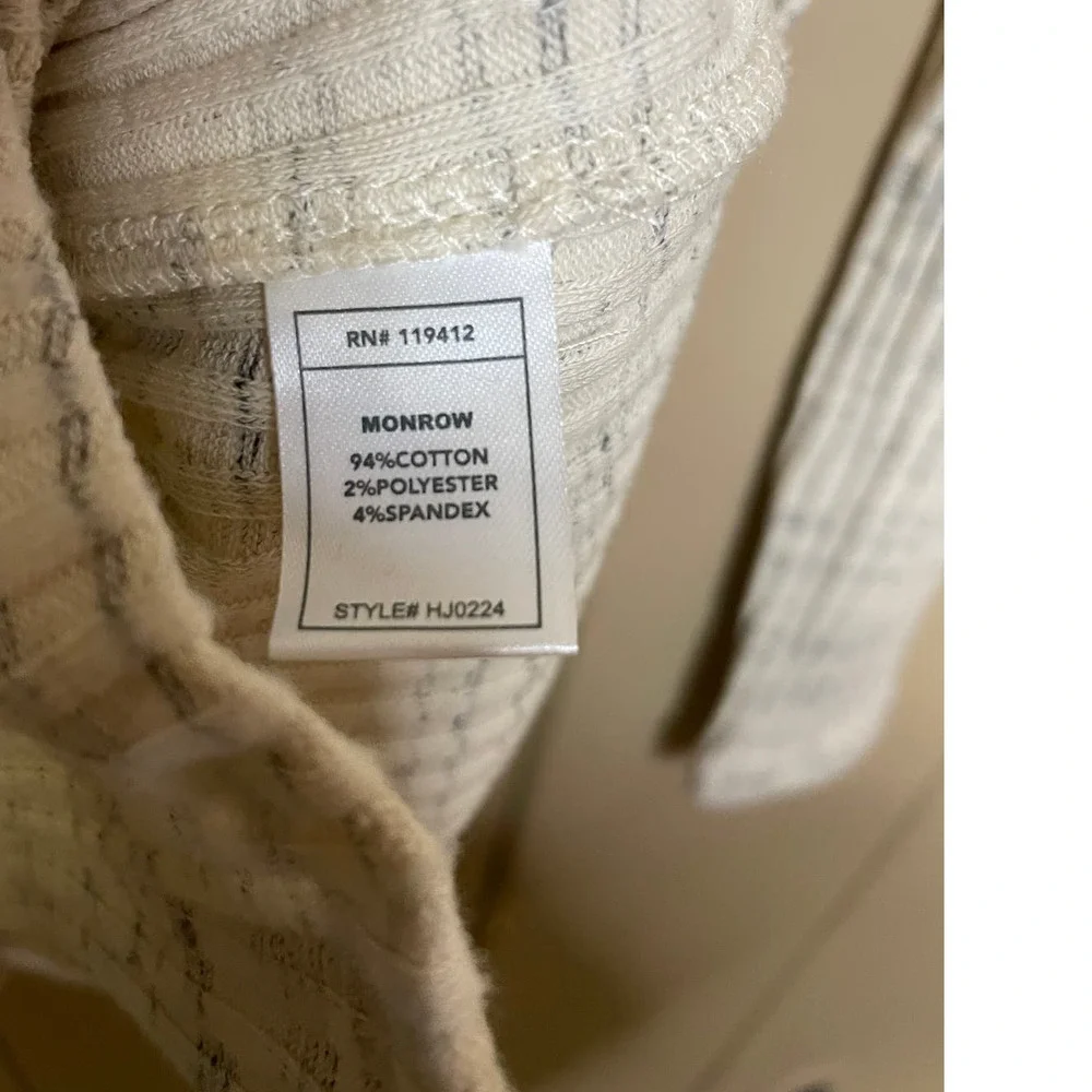 Monrow Cosmo Ribbed Cardigan in Heather Ash Medium New With Tags - Picture 3 of 4